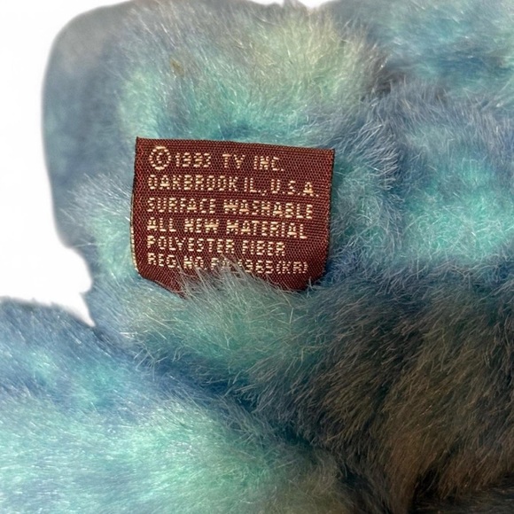 Adorable. Ty Azure Retired Attic Series Posable Blue Teddy Bear - Picture 6 of 6